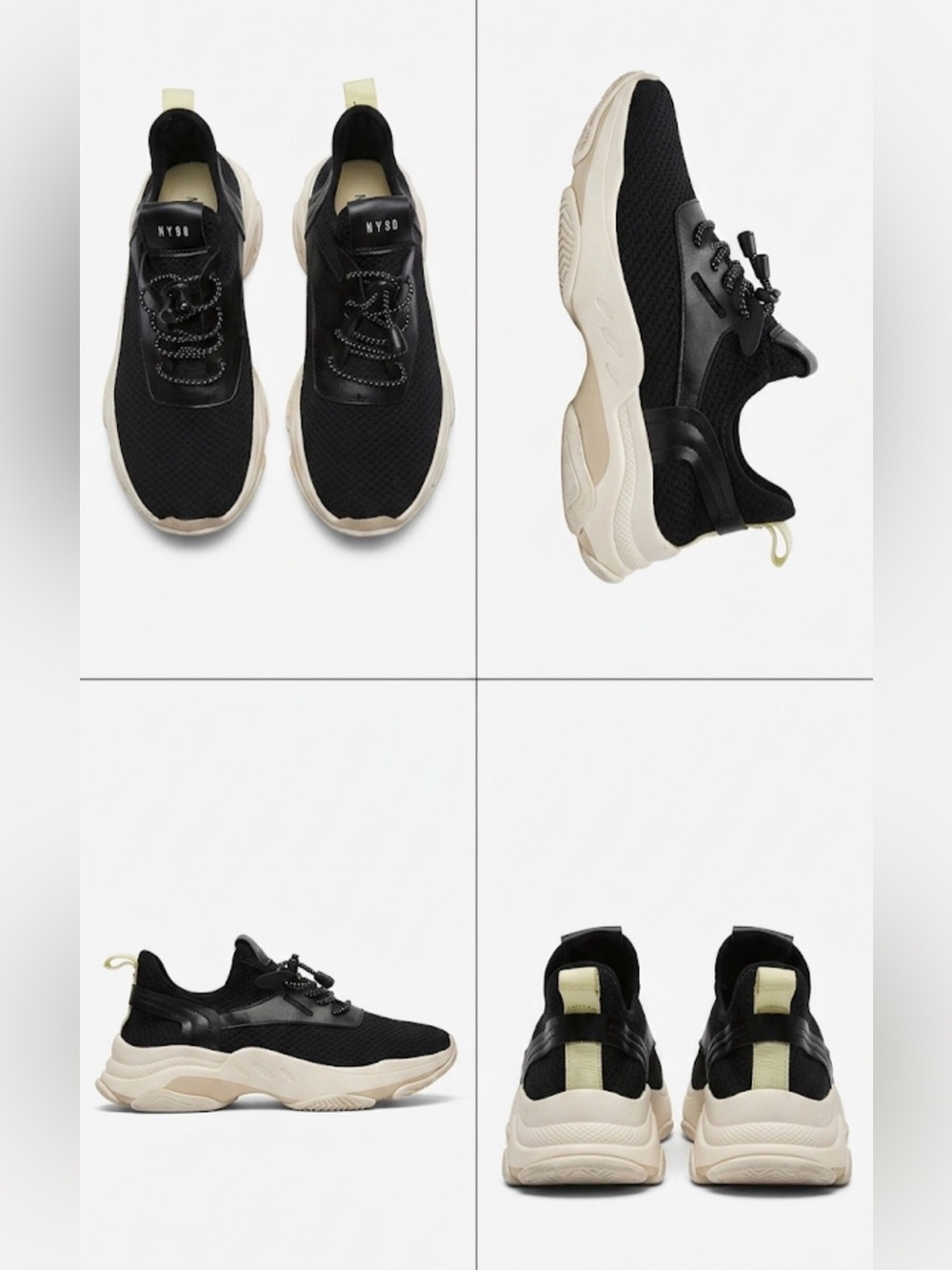 Woman’s Black Athletic Sneakers with Cream Sole